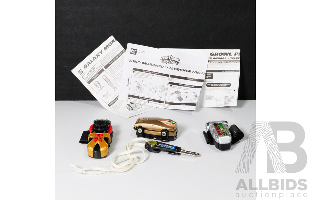 1997 Bandai Power Rangers Galaxy Morpher, 2002 Bandai Wind Morpher and 2001 Bandai Growl Phone