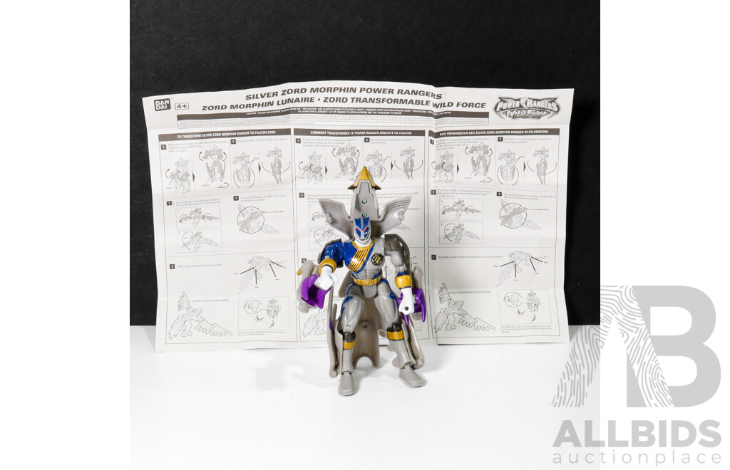 2002 Bandai Power Rangers Wilf Force Silver Zord with instructions