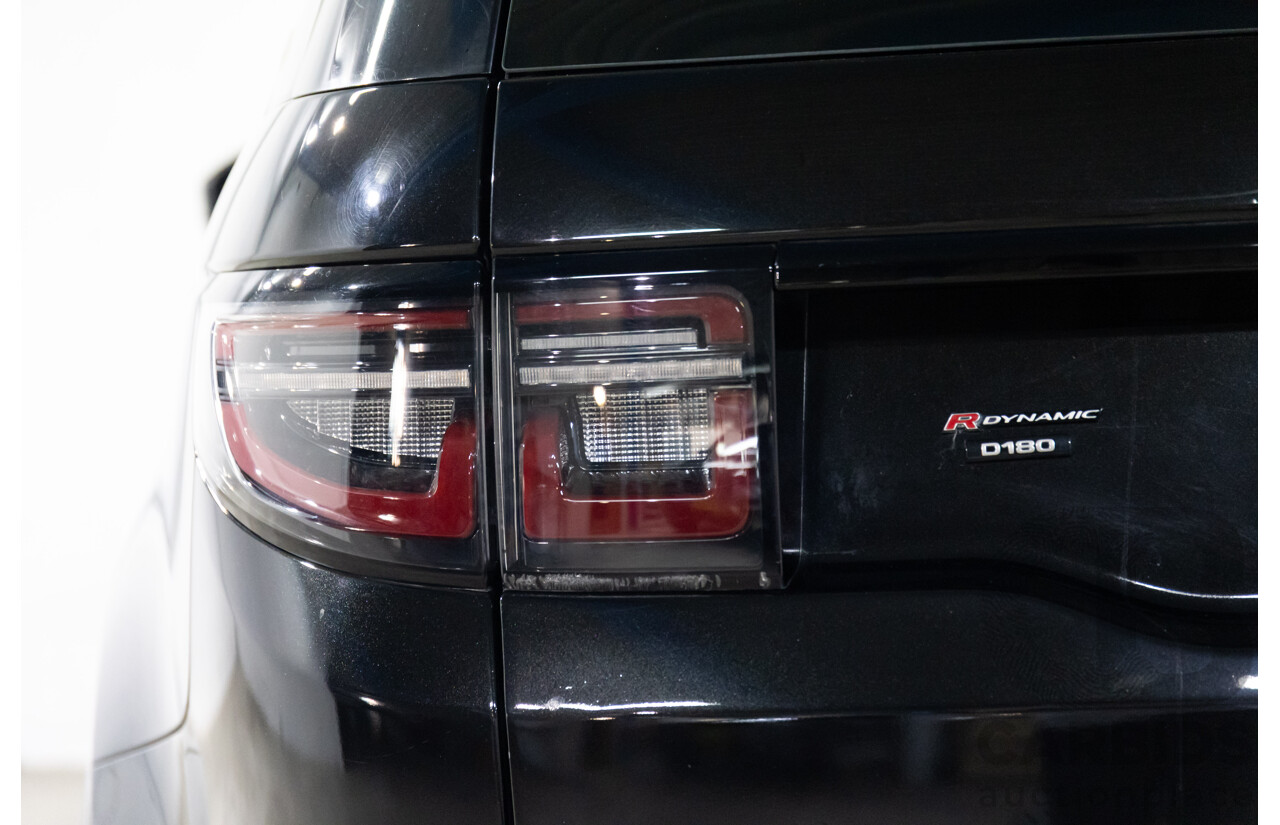 10/2019 Land Rover Discovery Sport D180 R-Dynamic SE (132kW) AWD L550 MY20 4D Wagon Santorini Black Metallic Turbo Diesel 2.0L - 7 Seater