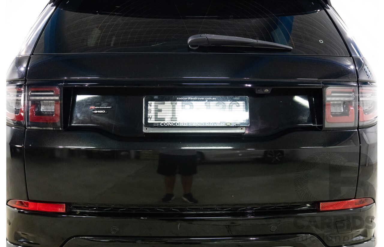 10/2019 Land Rover Discovery Sport D180 R-Dynamic SE (132kW) AWD L550 MY20 4D Wagon Santorini Black Metallic Turbo Diesel 2.0L - 7 Seater