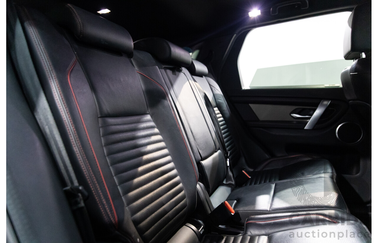 10/2019 Land Rover Discovery Sport D180 R-Dynamic SE (132kW) AWD L550 MY20 4D Wagon Santorini Black Metallic Turbo Diesel 2.0L - 7 Seater