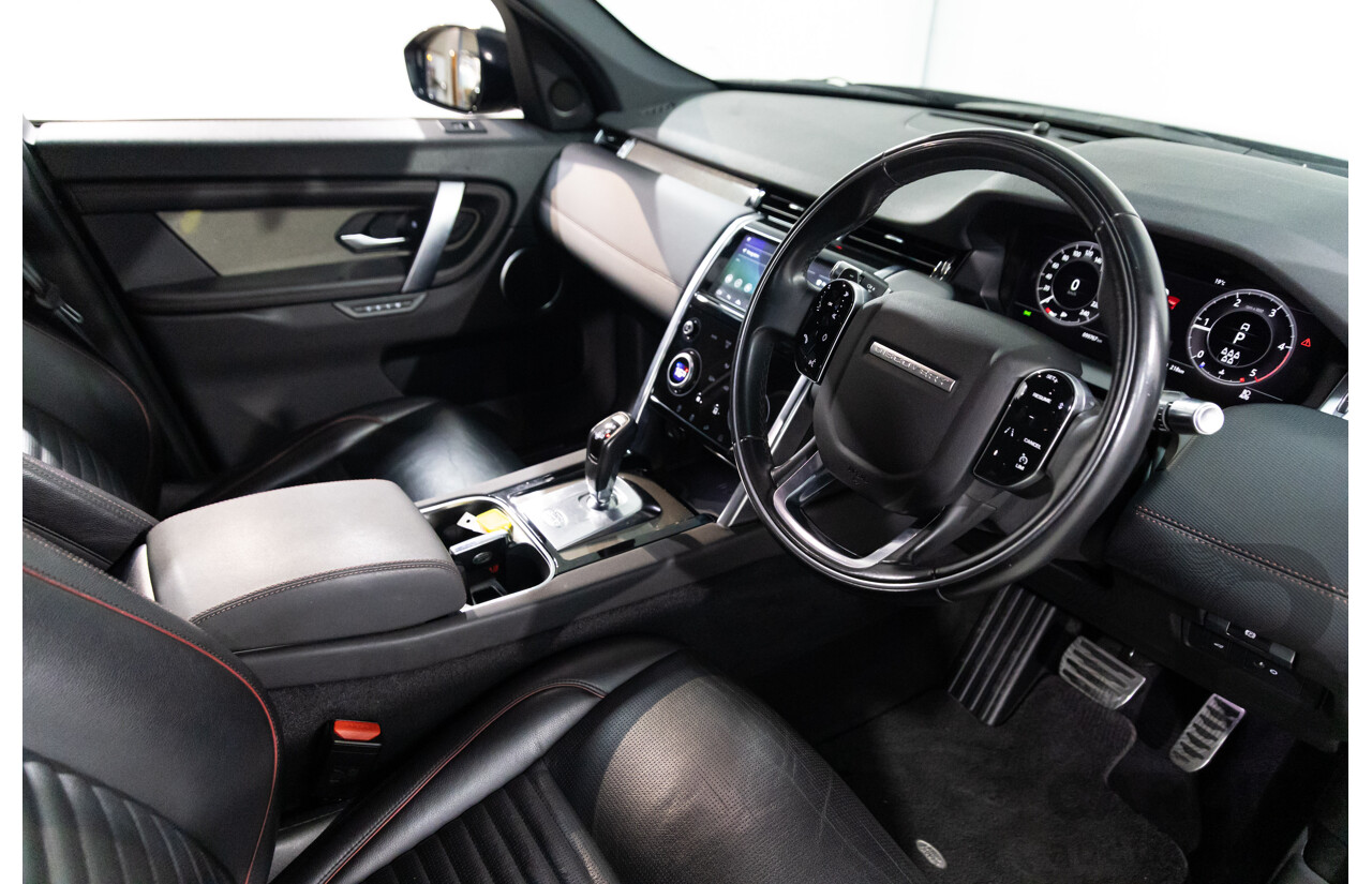 10/2019 Land Rover Discovery Sport D180 R-Dynamic SE (132kW) AWD L550 MY20 4D Wagon Santorini Black Metallic Turbo Diesel 2.0L - 7 Seater