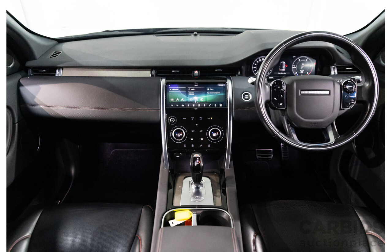 10/2019 Land Rover Discovery Sport D180 R-Dynamic SE (132kW) AWD L550 MY20 4D Wagon Santorini Black Metallic Turbo Diesel 2.0L - 7 Seater