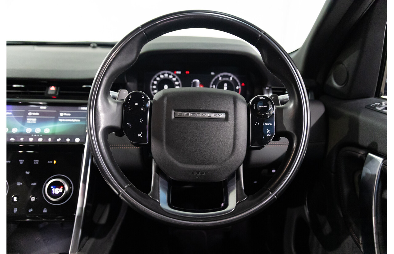 10/2019 Land Rover Discovery Sport D180 R-Dynamic SE (132kW) AWD L550 MY20 4D Wagon Santorini Black Metallic Turbo Diesel 2.0L - 7 Seater