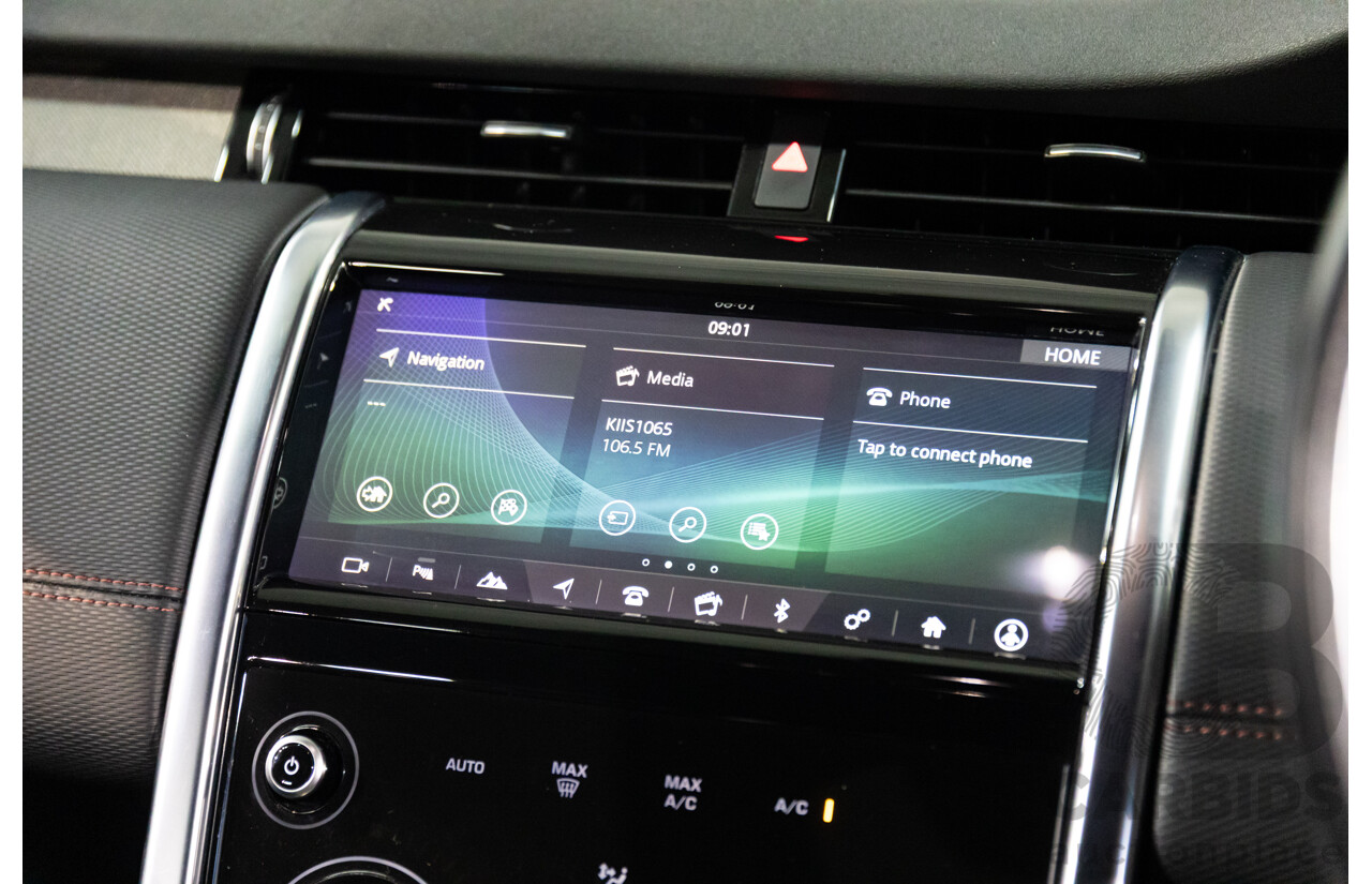 10/2019 Land Rover Discovery Sport D180 R-Dynamic SE (132kW) AWD L550 MY20 4D Wagon Santorini Black Metallic Turbo Diesel 2.0L - 7 Seater