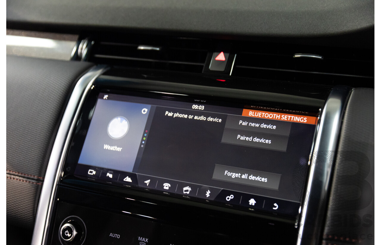 10/2019 Land Rover Discovery Sport D180 R-Dynamic SE (132kW) AWD L550 MY20 4D Wagon Santorini Black Metallic Turbo Diesel 2.0L - 7 Seater