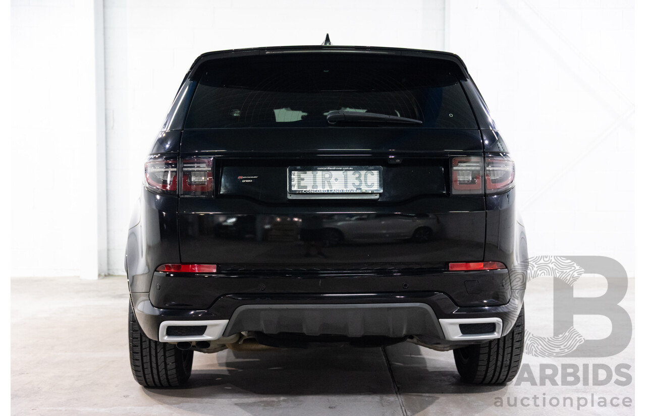 10/2019 Land Rover Discovery Sport D180 R-Dynamic SE (132kW) AWD L550 MY20 4D Wagon Santorini Black Metallic Turbo Diesel 2.0L - 7 Seater
