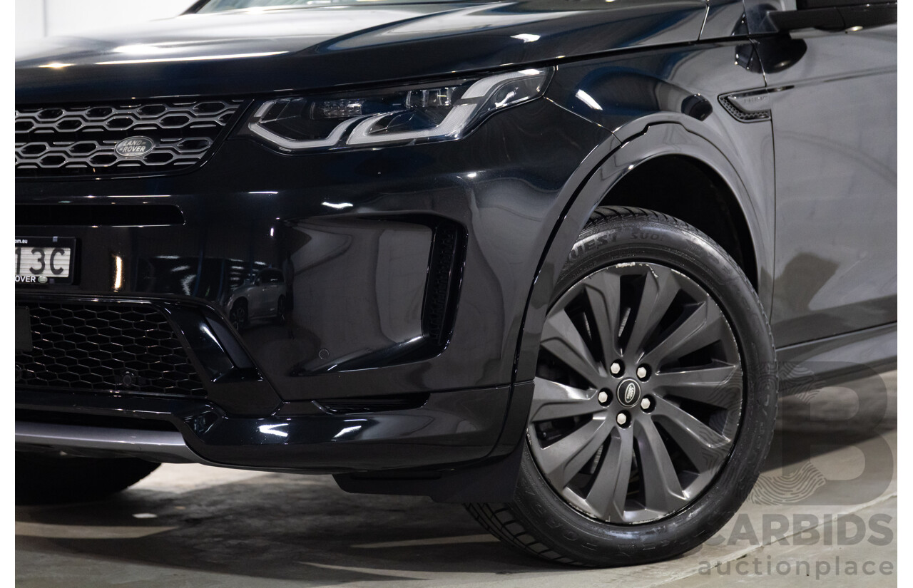 10/2019 Land Rover Discovery Sport D180 R-Dynamic SE (132kW) AWD L550 MY20 4D Wagon Santorini Black Metallic Turbo Diesel 2.0L - 7 Seater