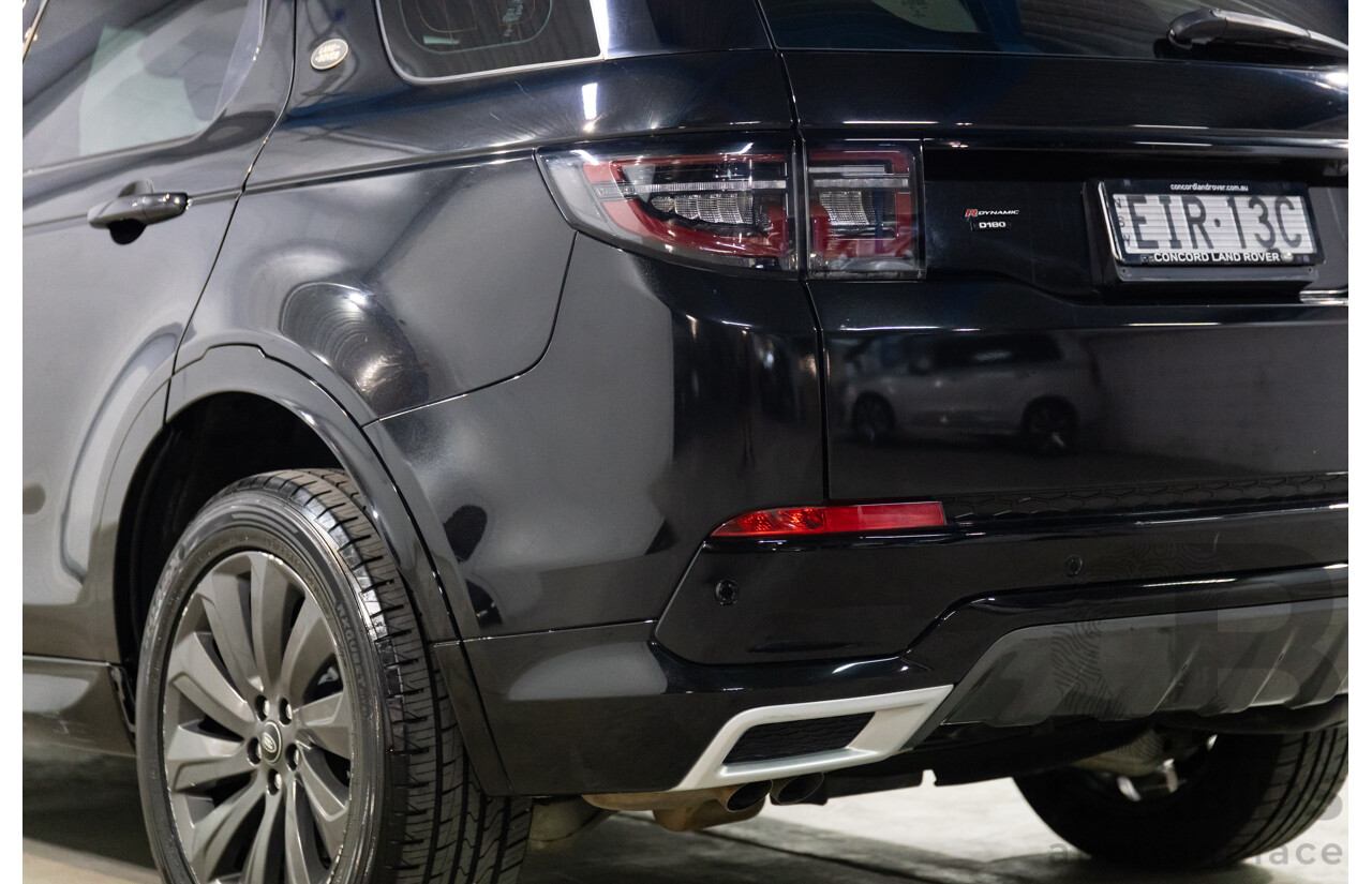 10/2019 Land Rover Discovery Sport D180 R-Dynamic SE (132kW) AWD L550 MY20 4D Wagon Santorini Black Metallic Turbo Diesel 2.0L - 7 Seater