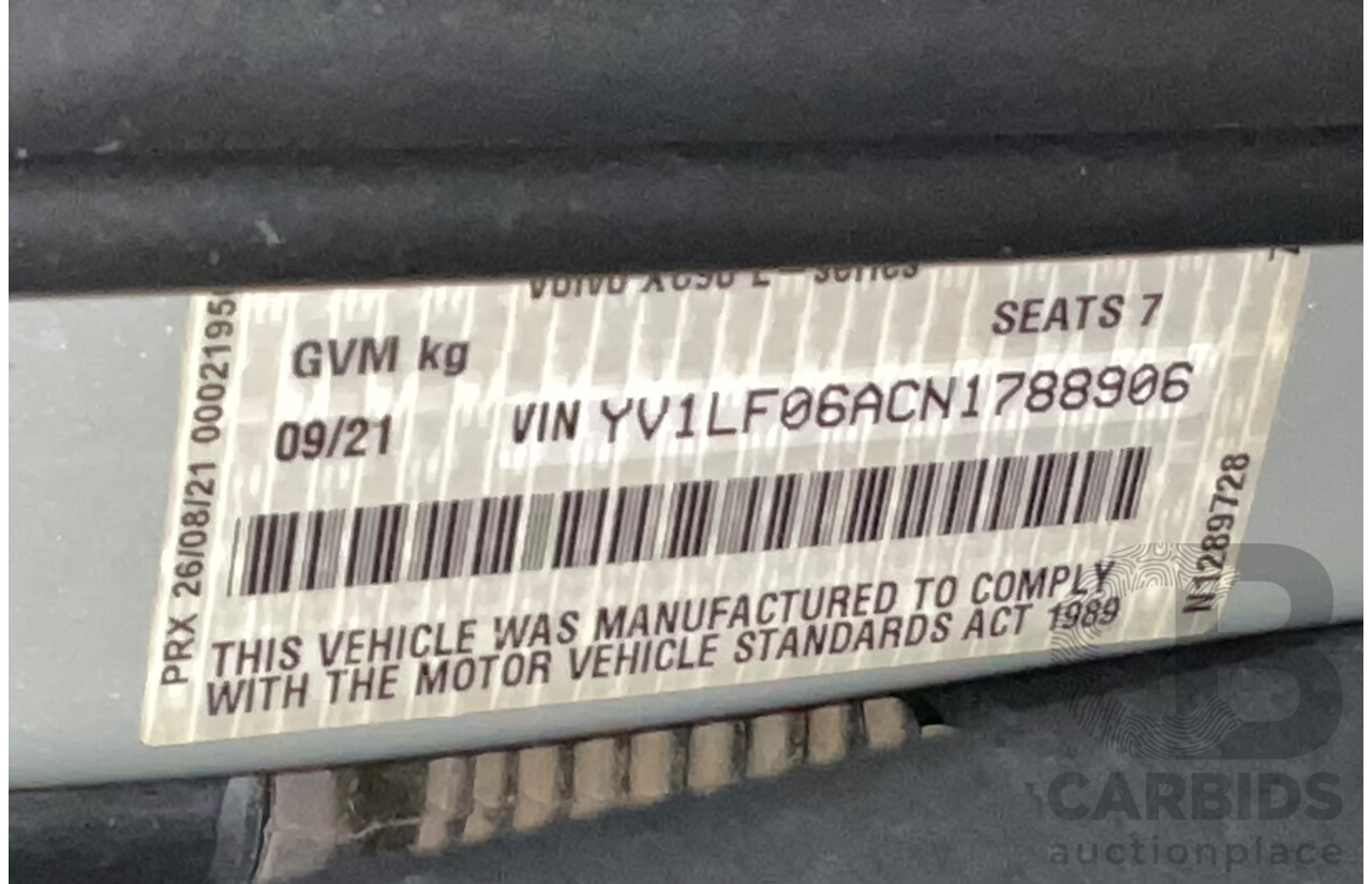 09/2021 Volvo XC90 B6 Inscription MHEV (AWD) 256 MY22 4d Wagon Bright Silver Metallic Twincharged Mild Hybrid 2.0L - 7 Seater