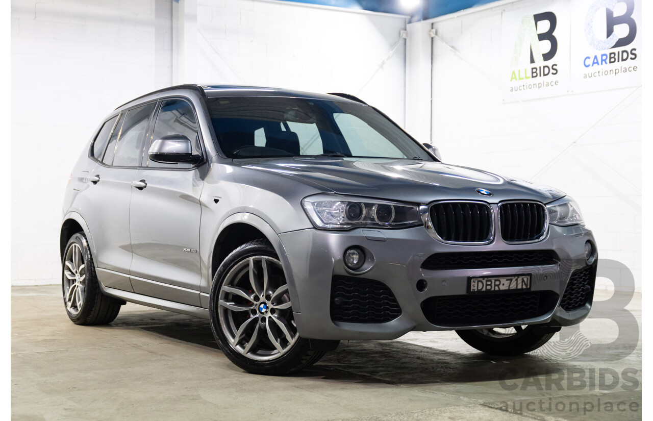 09/2015 BMW X3 xDrive20i M Sport (AWD) F25 MY15 4d Wagon Space Grey Metallic Turbo 2.0L