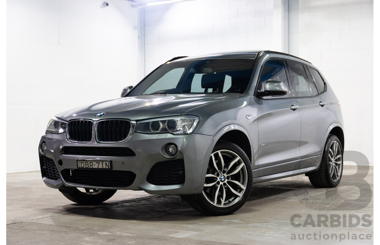 09/2015 BMW X3 xDrive20i M Sport (AWD) F25 MY15 4d Wagon Space Grey Metallic Turbo 2.0L