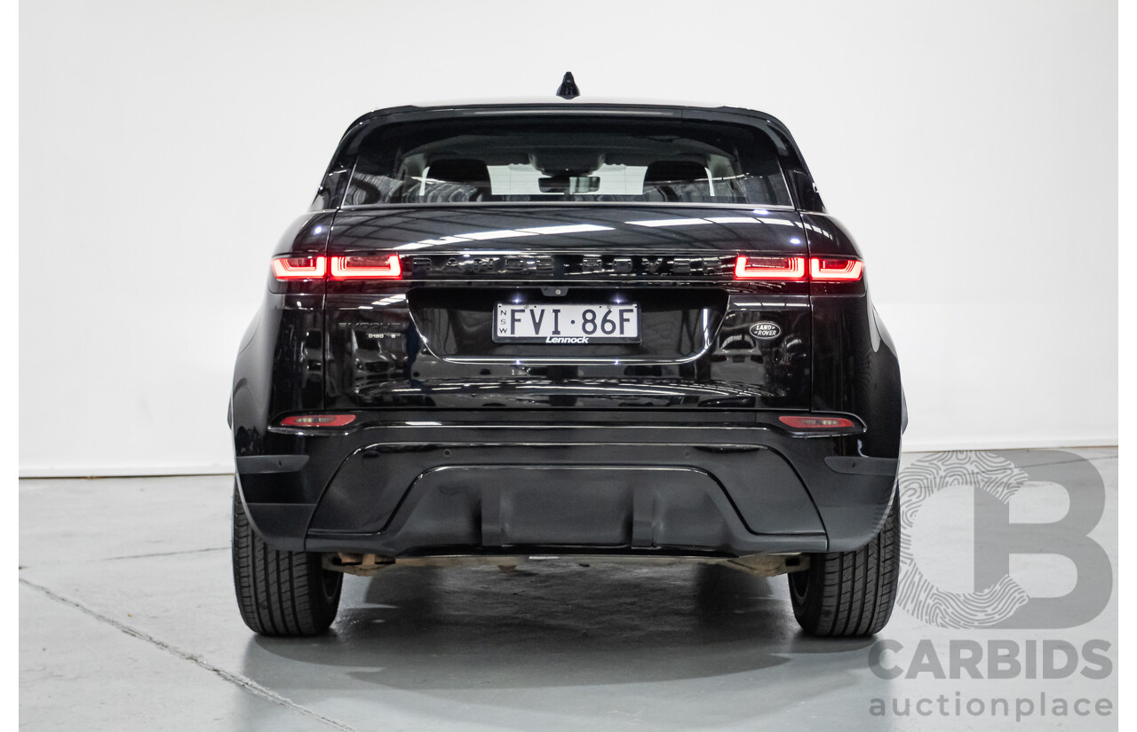 6/2019 Land Rover Range Rover Evoque D180 S (AWD) L551 MY20 4d Wagon Santorini Black Turbo Diesel 2.0L