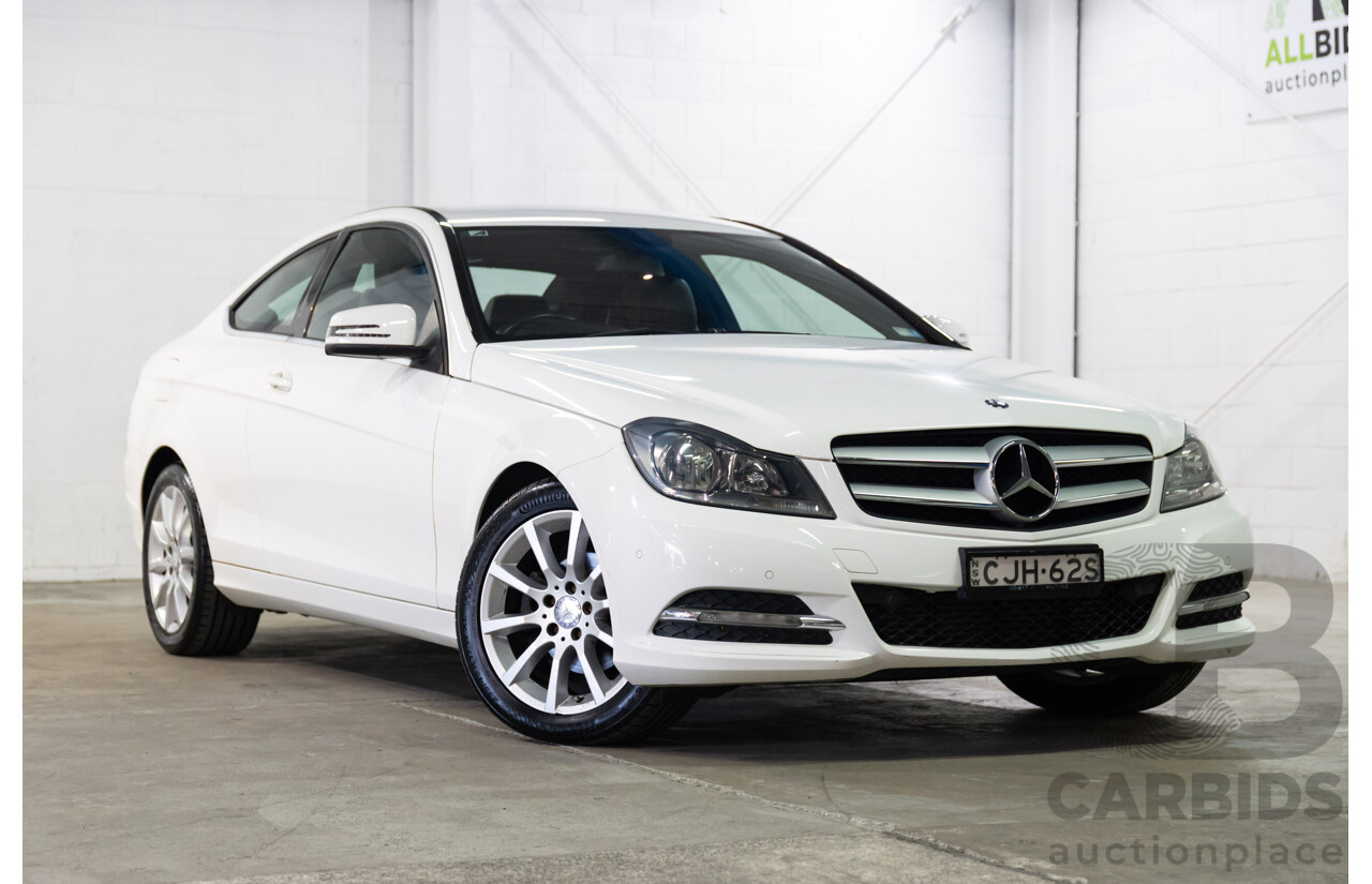 11/2012 Mercedes-Benz C180 BE W204 MY12 2d Coupe Polar White Turbo 1.8L