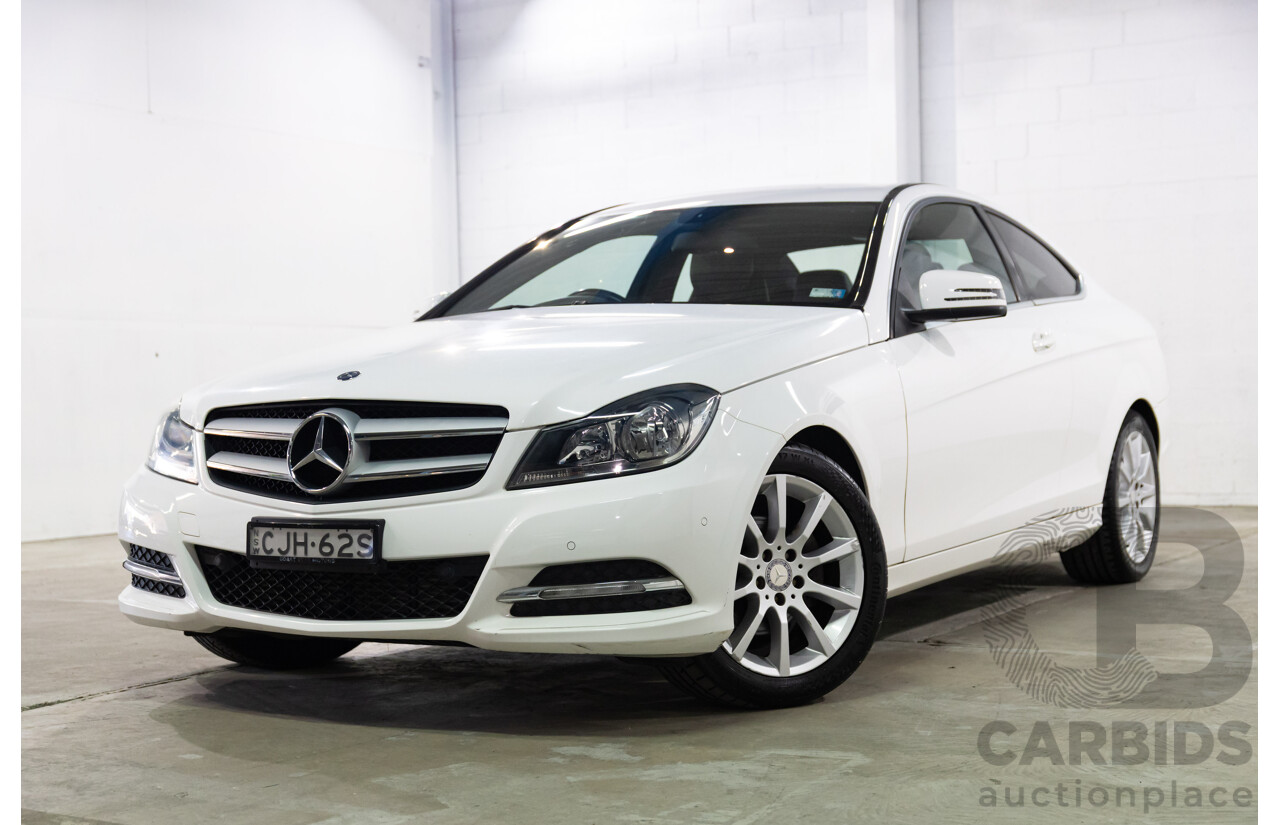 11/2012 Mercedes-Benz C180 BE W204 MY12 2d Coupe Polar White Turbo 1.8L
