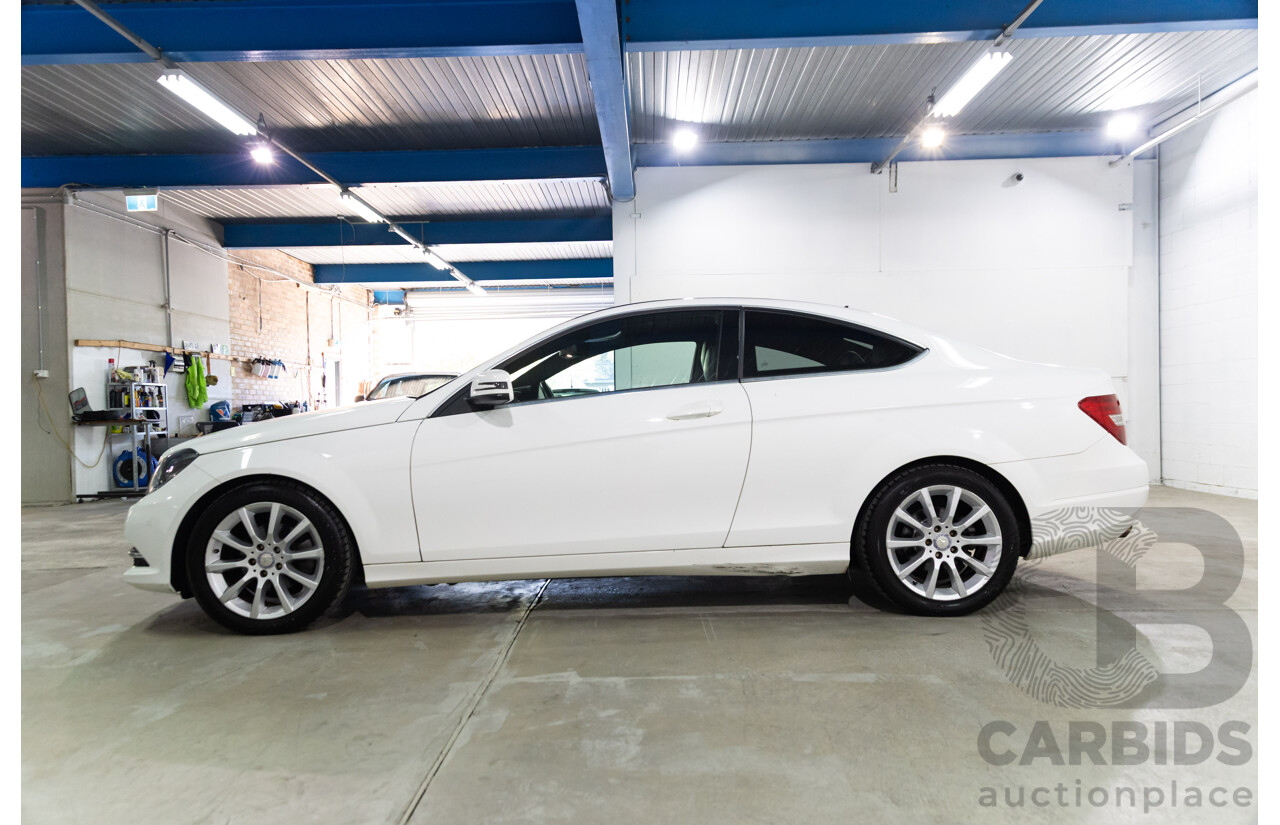 11/2012 Mercedes-Benz C180 BE W204 MY12 2d Coupe Polar White Turbo 1.8L