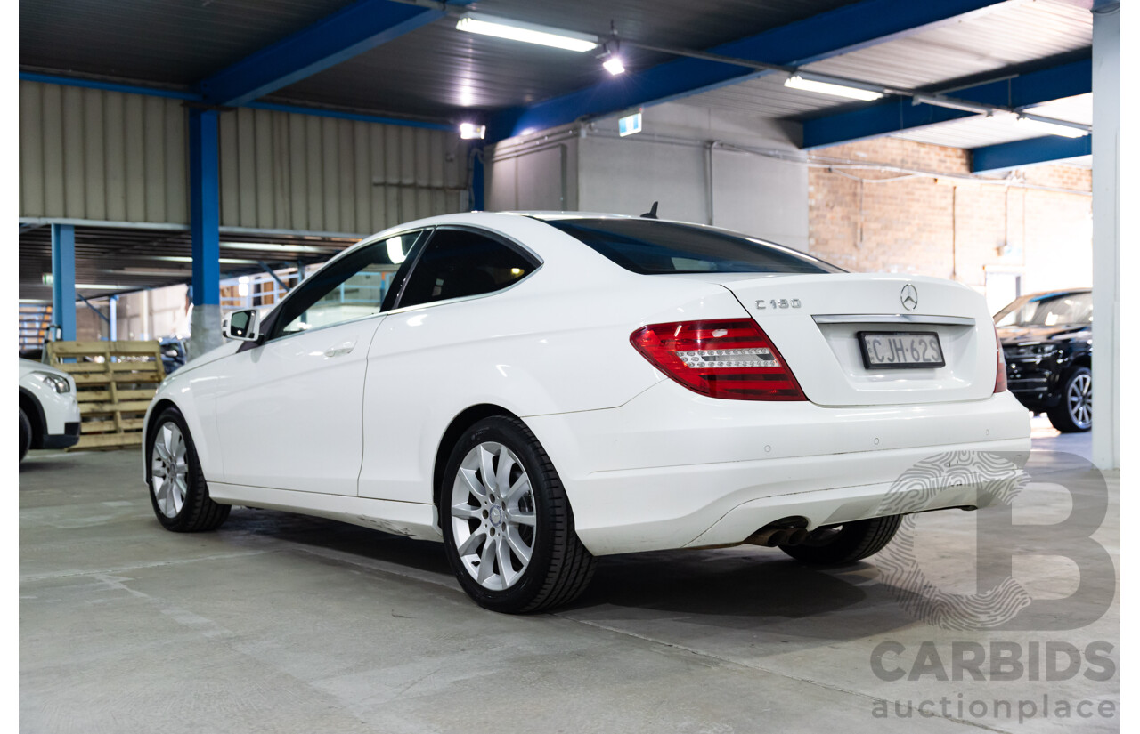 11/2012 Mercedes-Benz C180 BE W204 MY12 2d Coupe Polar White Turbo 1.8L
