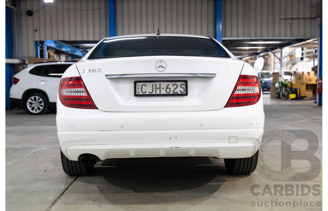 11/2012 Mercedes-Benz C180 BE W204 MY12 2d Coupe Polar White Turbo 1.8L