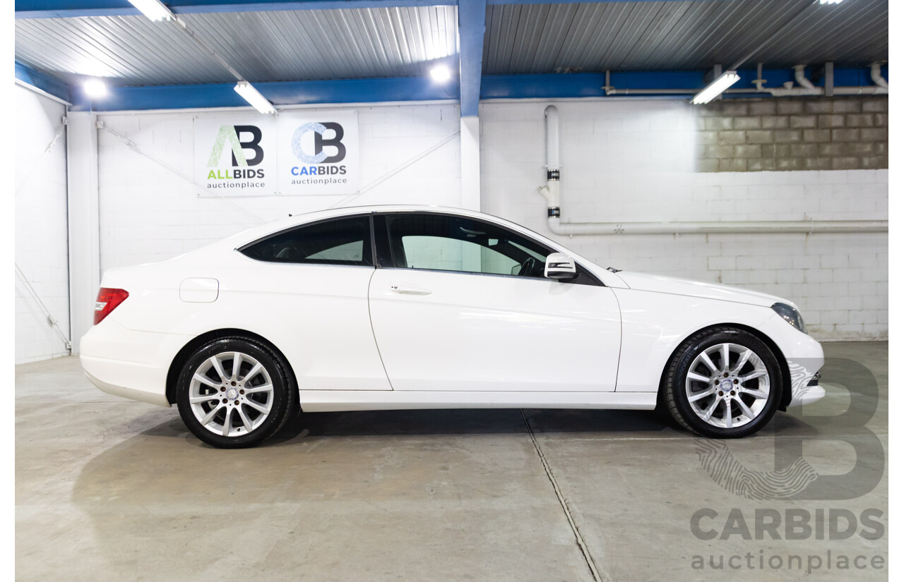 11/2012 Mercedes-Benz C180 BE W204 MY12 2d Coupe Polar White Turbo 1.8L