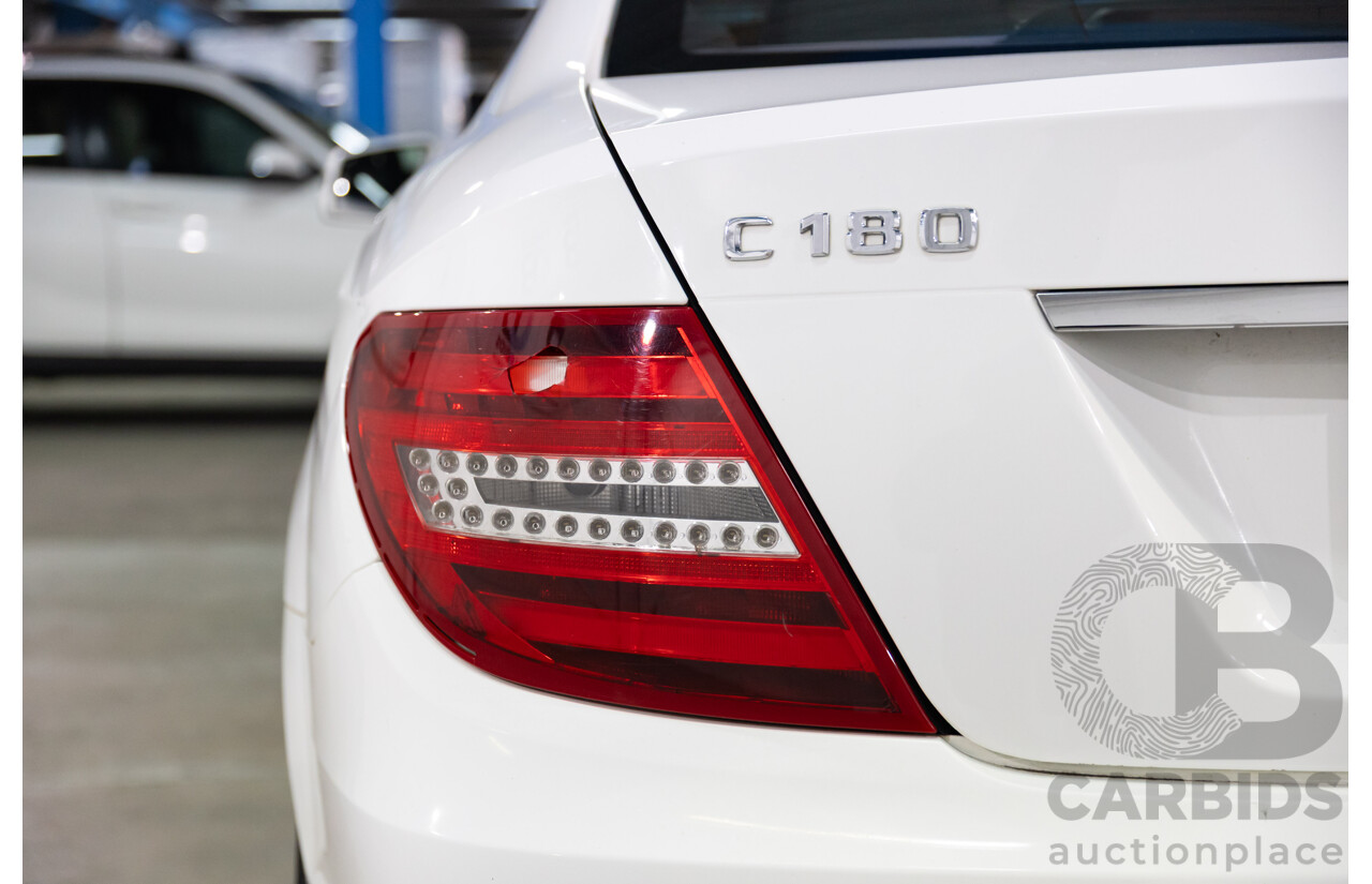 11/2012 Mercedes-Benz C180 BE W204 MY12 2d Coupe Polar White Turbo 1.8L