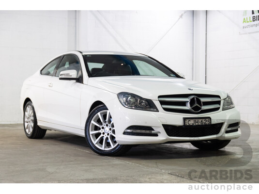 11/2012 Mercedes-Benz C180 BE W204 MY12 2d Coupe Polar White Turbo 1.8L