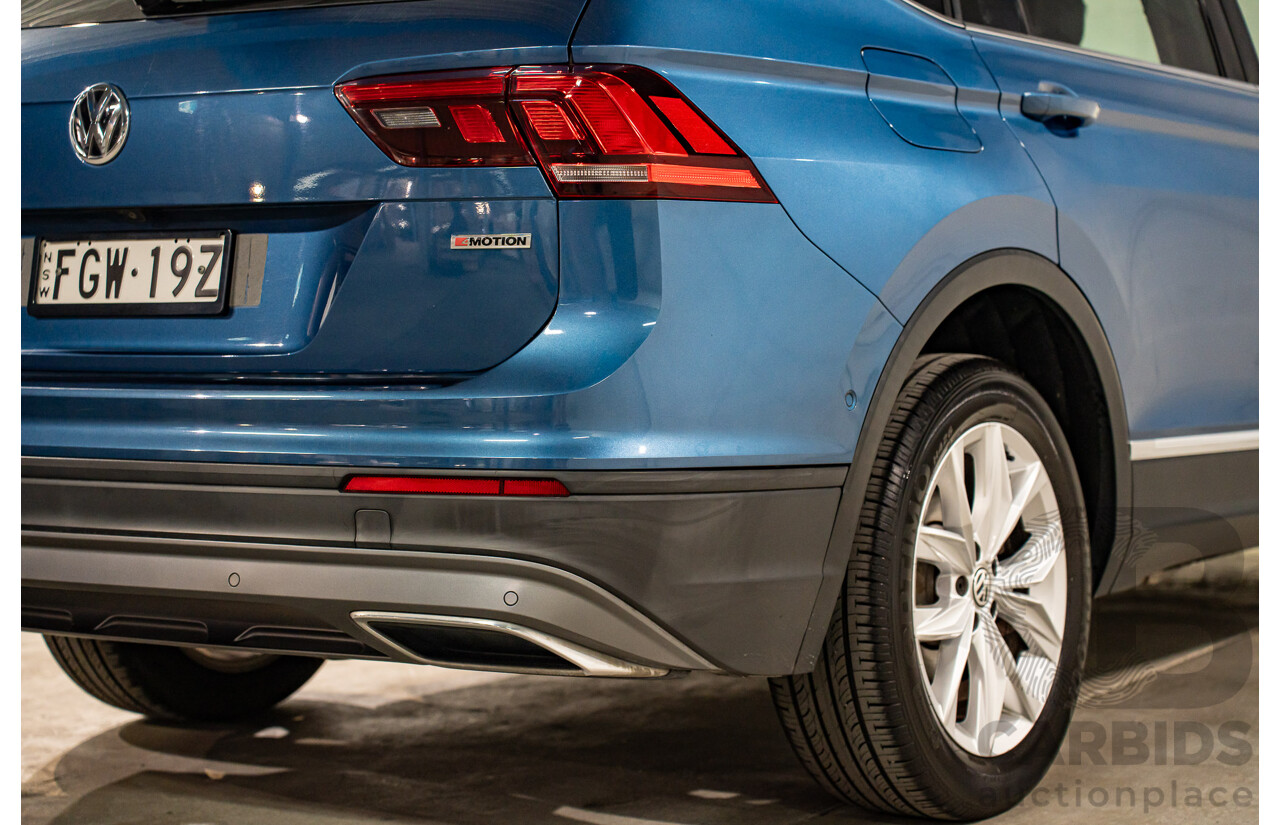 11/2018 Volkswagen Tiguan Allspace 110 TDI Comfortline (AWD) 5NA MY18 4D Wagon Blue Silk Metallic Turbo Diesel 2.0L