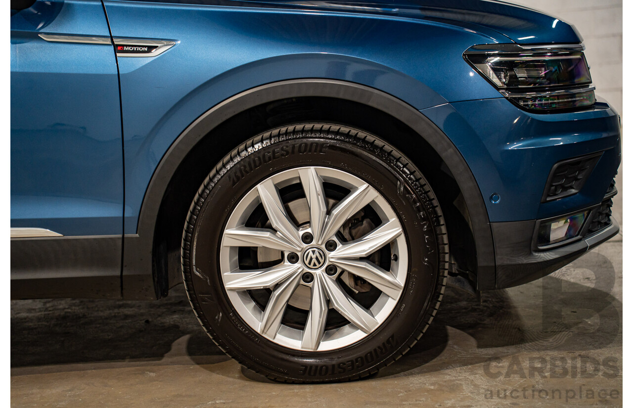 11/2018 Volkswagen Tiguan Allspace 110 TDI Comfortline (AWD) 5NA MY18 4D Wagon Blue Silk Metallic Turbo Diesel 2.0L