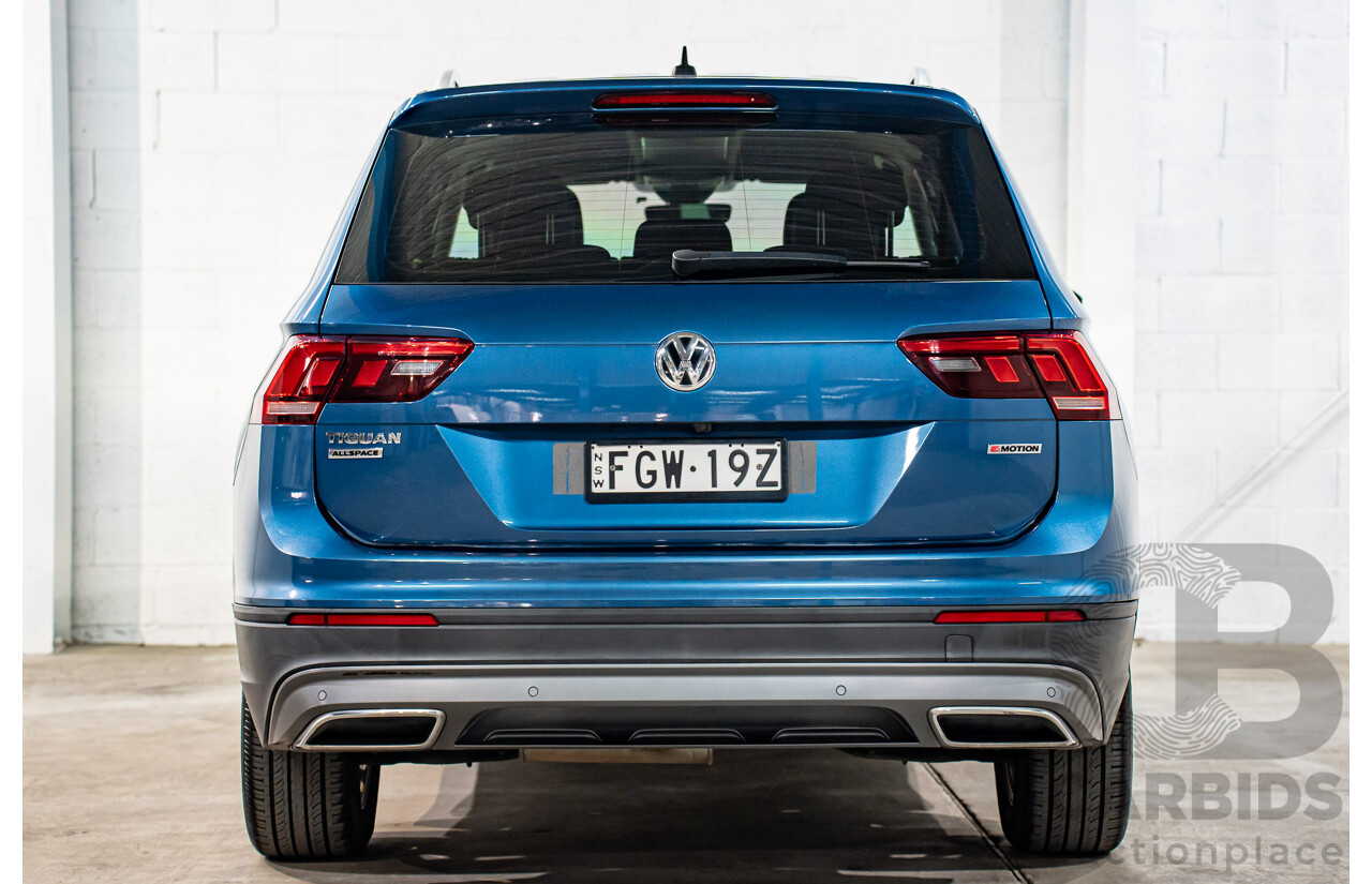 11/2018 Volkswagen Tiguan Allspace 110 TDI Comfortline (AWD) 5NA MY18 4D Wagon Blue Silk Metallic Turbo Diesel 2.0L