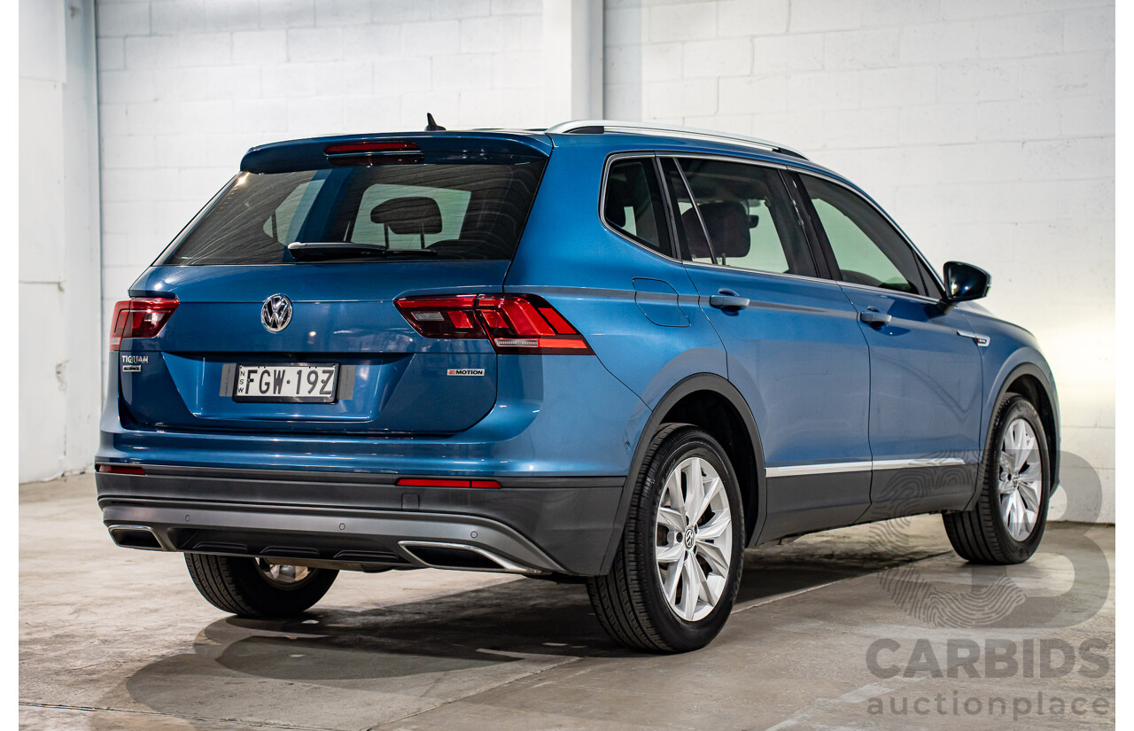 11/2018 Volkswagen Tiguan Allspace 110 TDI Comfortline (AWD) 5NA MY18 4D Wagon Blue Silk Metallic Turbo Diesel 2.0L