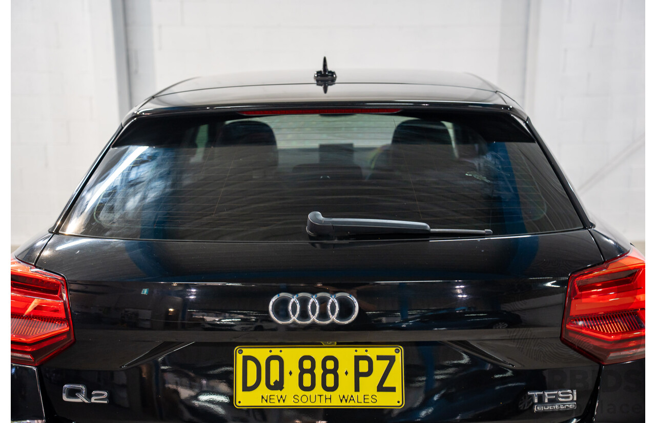 06/2018 Audi Q2 2.0 TFSI Quattro Sport (AWD) GA MY18 4d Wagon Mythos Black Metallic Turbo 2.0L