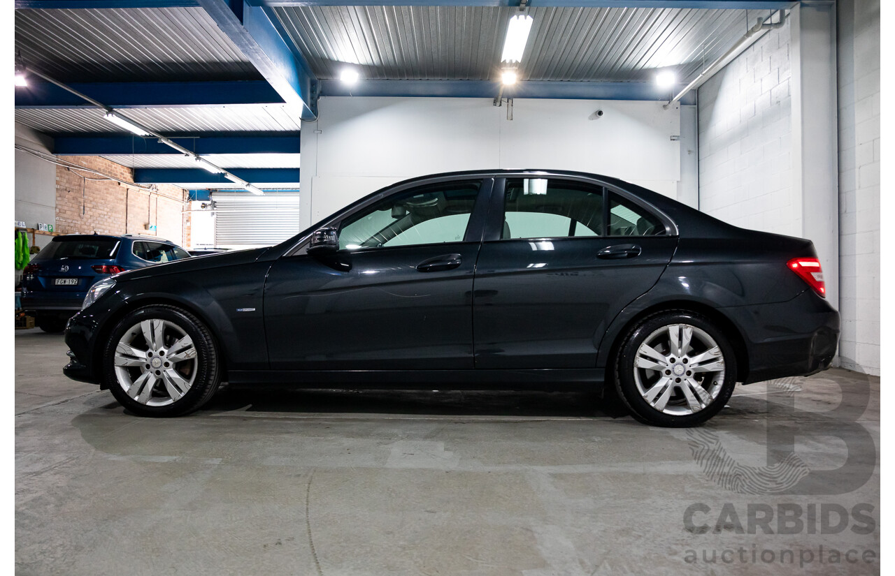 3/2012 Mercedes-Benz C200 BE W204 MY11 4d Sedan Magnetite Black Metallic Turbo 1.8L