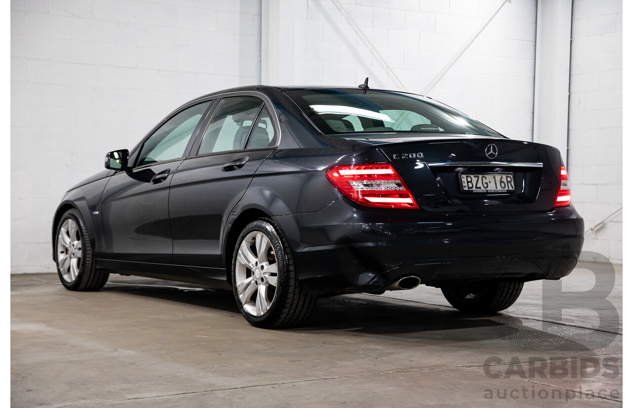 3/2012 Mercedes-Benz C200 BE W204 MY11 4d Sedan Magnetite Black Metallic Turbo 1.8L