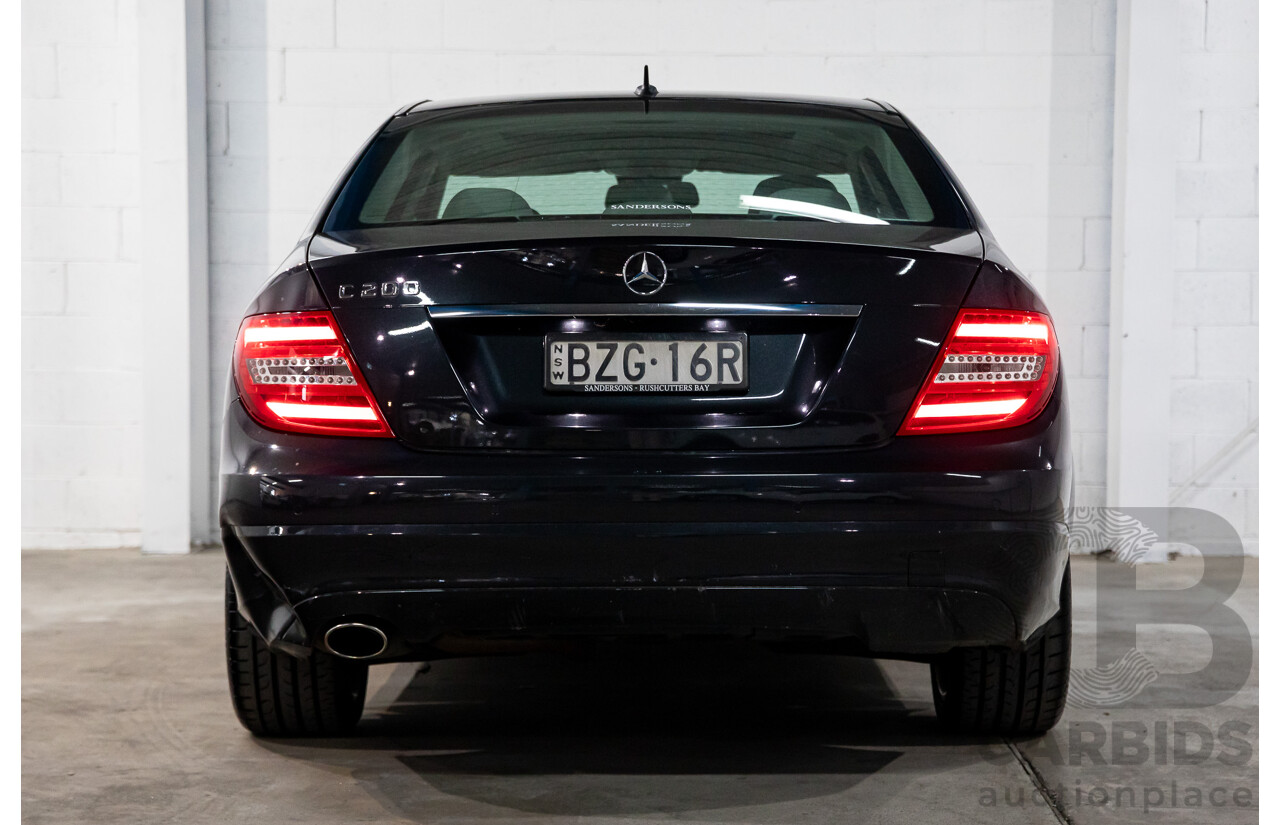 3/2012 Mercedes-Benz C200 BE W204 MY11 4d Sedan Magnetite Black Metallic Turbo 1.8L