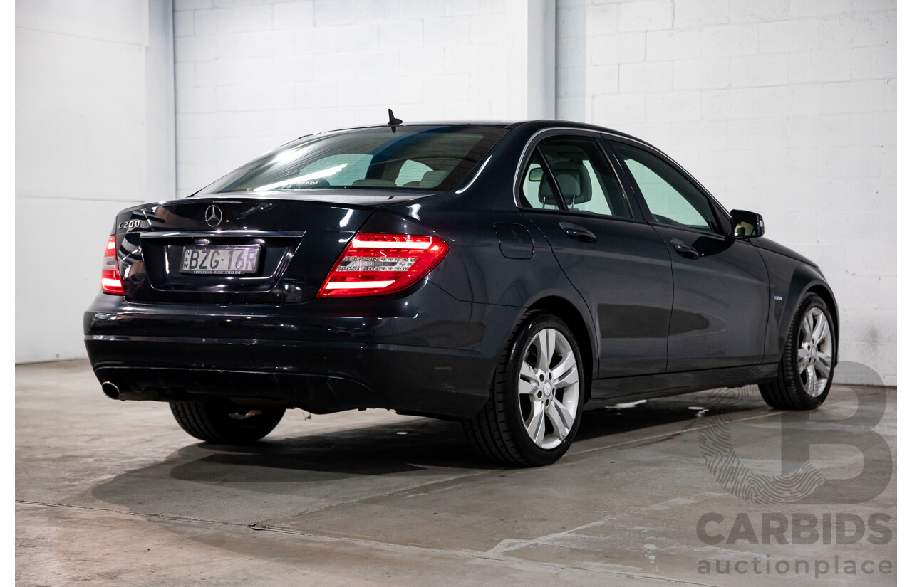 3/2012 Mercedes-Benz C200 BE W204 MY11 4d Sedan Magnetite Black Metallic Turbo 1.8L