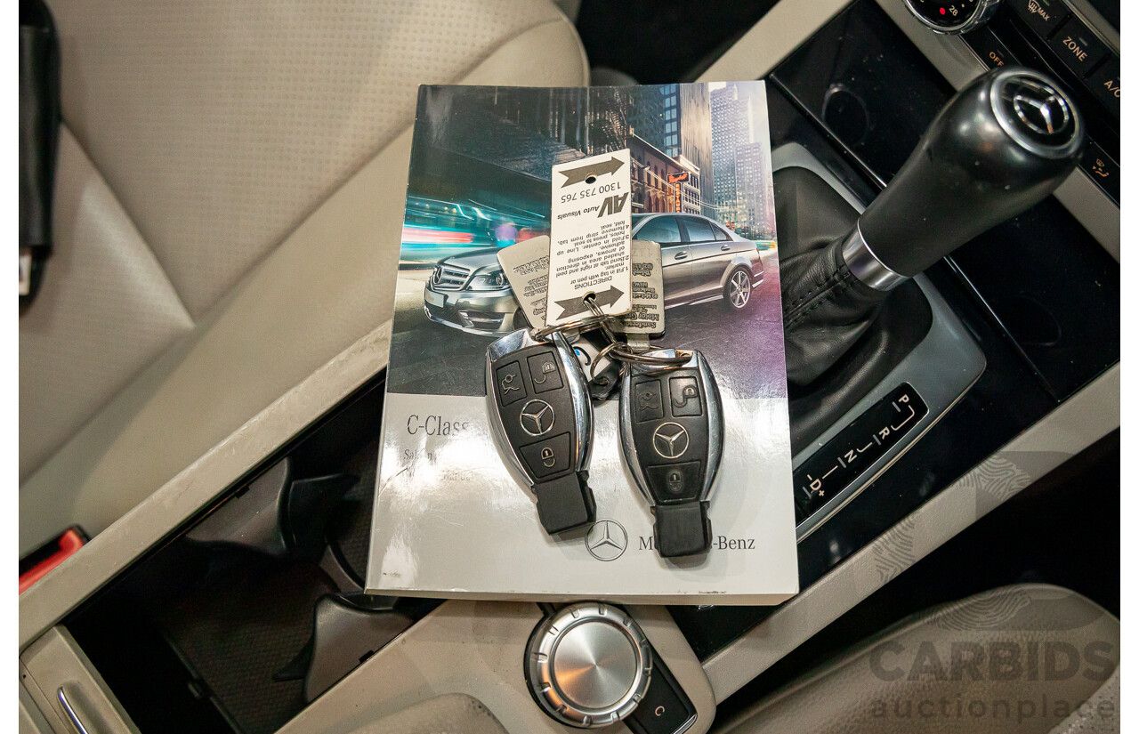 3/2012 Mercedes-Benz C200 BE W204 MY11 4d Sedan Magnetite Black Metallic Turbo 1.8L