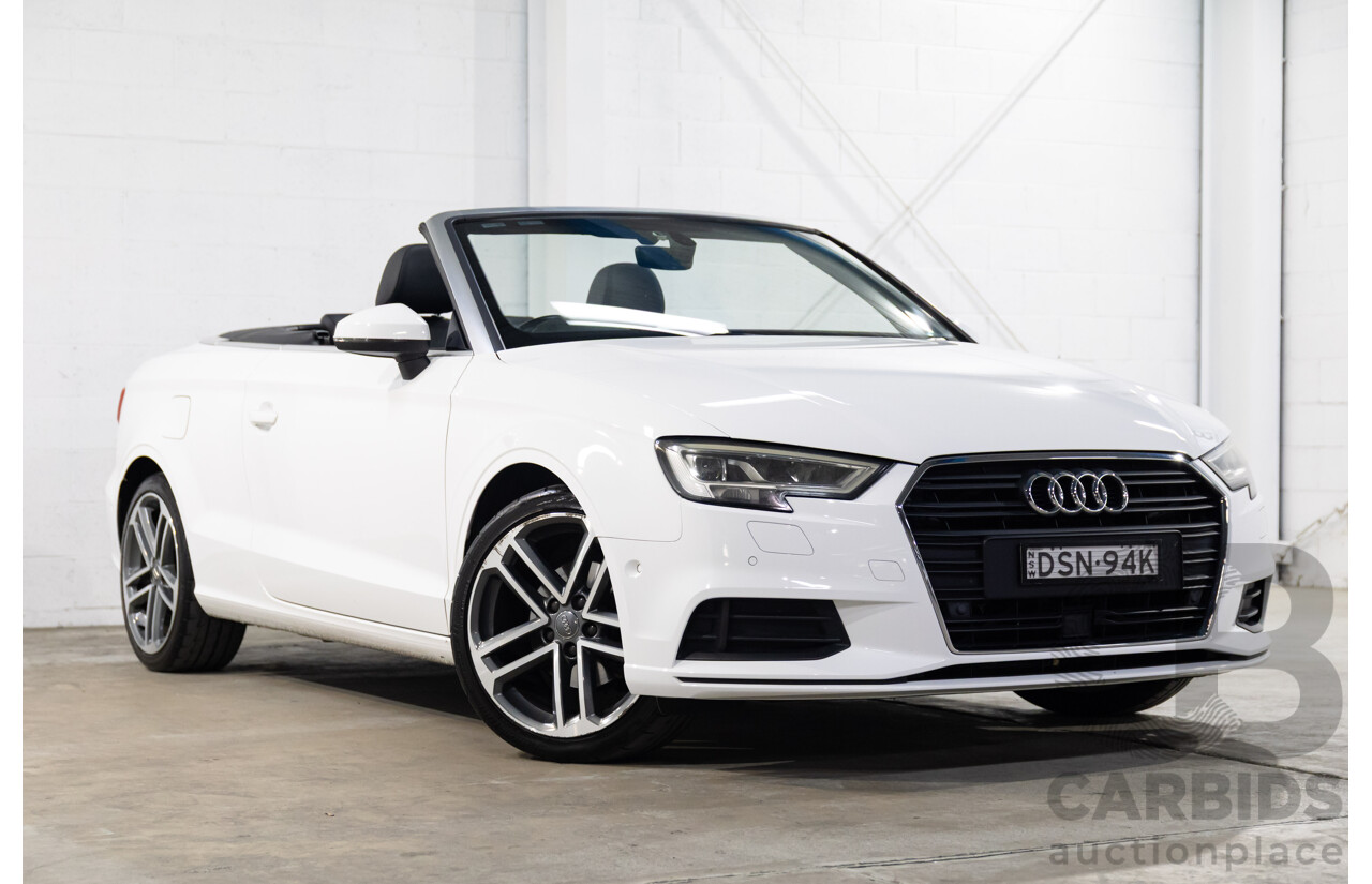 01/2017 Audi A3 1.4 TFSI S-Tronic (FWD) 8V MY17 2d Cabriolet Ibis White Turbo 1.4L