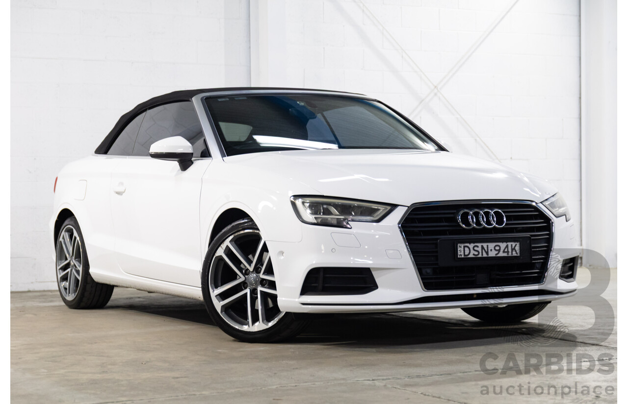 01/2017 Audi A3 1.4 TFSI S-Tronic (FWD) 8V MY17 2d Cabriolet Ibis White Turbo 1.4L