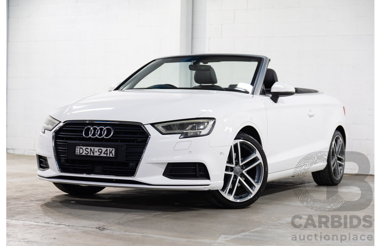 01/2017 Audi A3 1.4 TFSI S-Tronic (FWD) 8V MY17 2d Cabriolet Ibis White Turbo 1.4L
