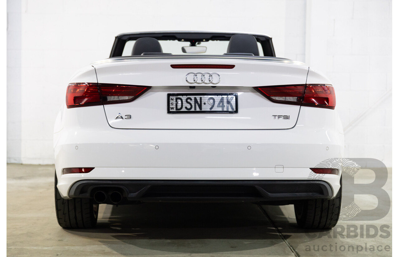 01/2017 Audi A3 1.4 TFSI S-Tronic (FWD) 8V MY17 2d Cabriolet Ibis White Turbo 1.4L