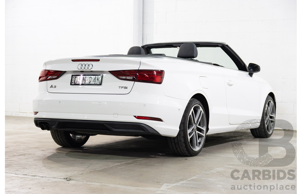 01/2017 Audi A3 1.4 TFSI S-Tronic (FWD) 8V MY17 2d Cabriolet Ibis White Turbo 1.4L