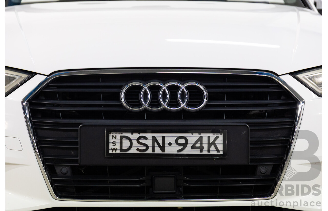 01/2017 Audi A3 1.4 TFSI S-Tronic (FWD) 8V MY17 2d Cabriolet Ibis White Turbo 1.4L
