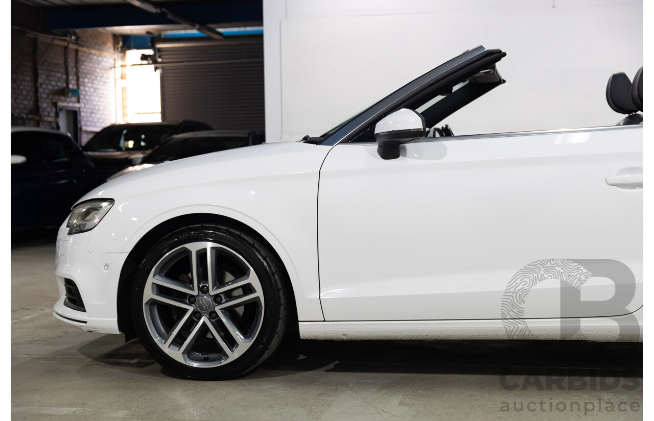 01/2017 Audi A3 1.4 TFSI S-Tronic (FWD) 8V MY17 2d Cabriolet Ibis White Turbo 1.4L