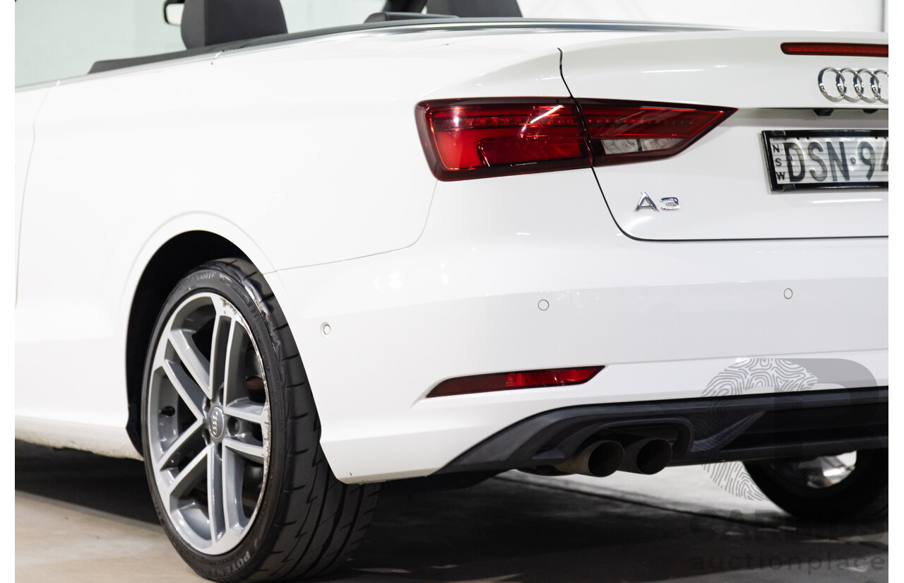 01/2017 Audi A3 1.4 TFSI S-Tronic (FWD) 8V MY17 2d Cabriolet Ibis White Turbo 1.4L