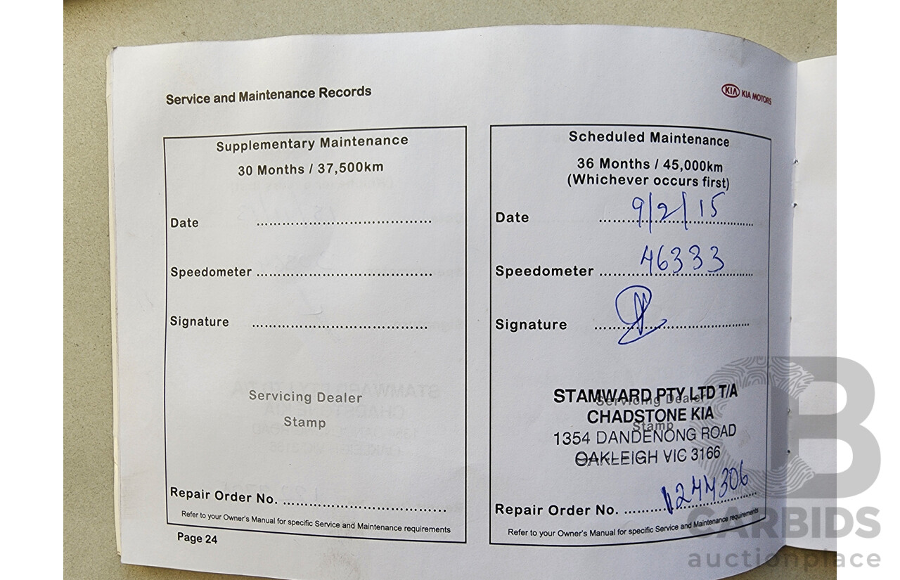 10/2011 Kia RIO S UB 5d Hatchback Blue 1.4L