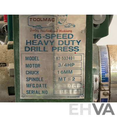 Toolmac 16 Speed Electric Pedestal Drill Press