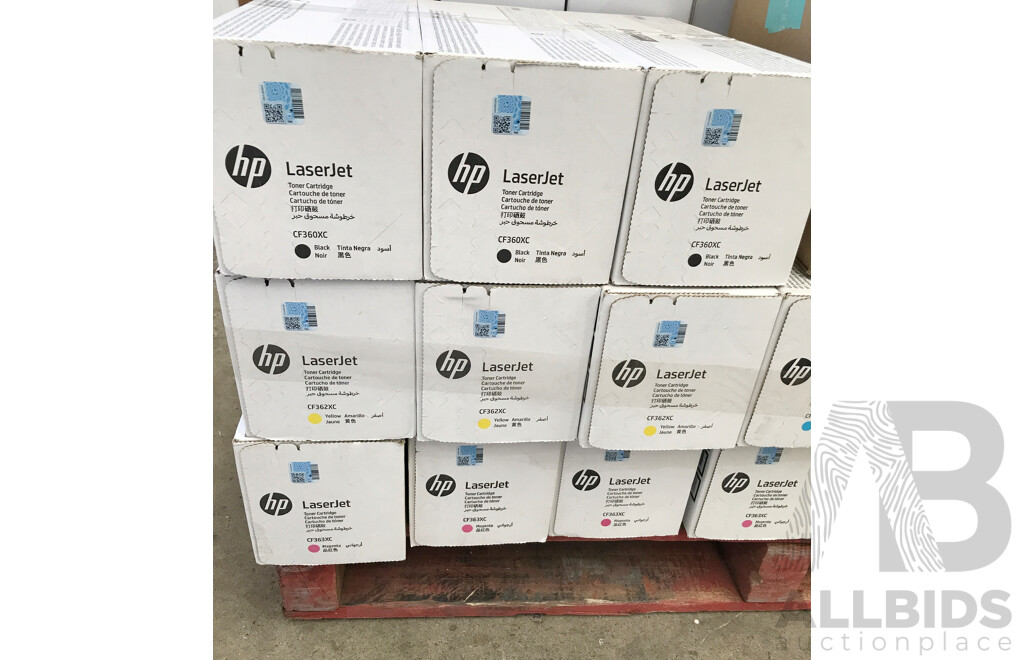 Pallet Lot of Assorted Printer Toners and Cartridges From HP, Canon, and Lexmark