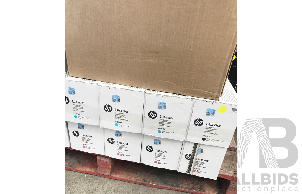 Pallet Lot of Assorted Printer Toners and Cartridges From HP, Canon, and Lexmark