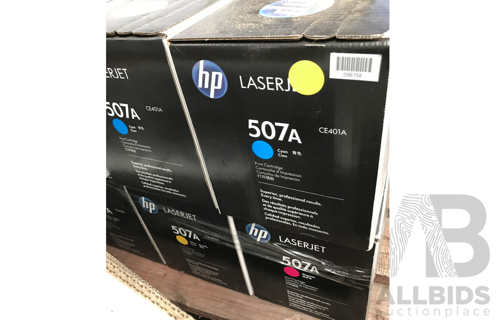 Pallet Lot of Assorted Printer Toners and Cartridges From HP, Canon, and Lexmark