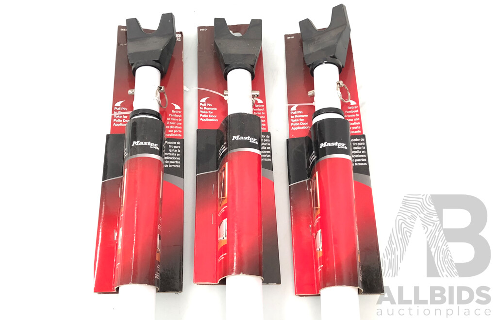 Master Lock Dual Function Door Security Bar - Lot of Three - New