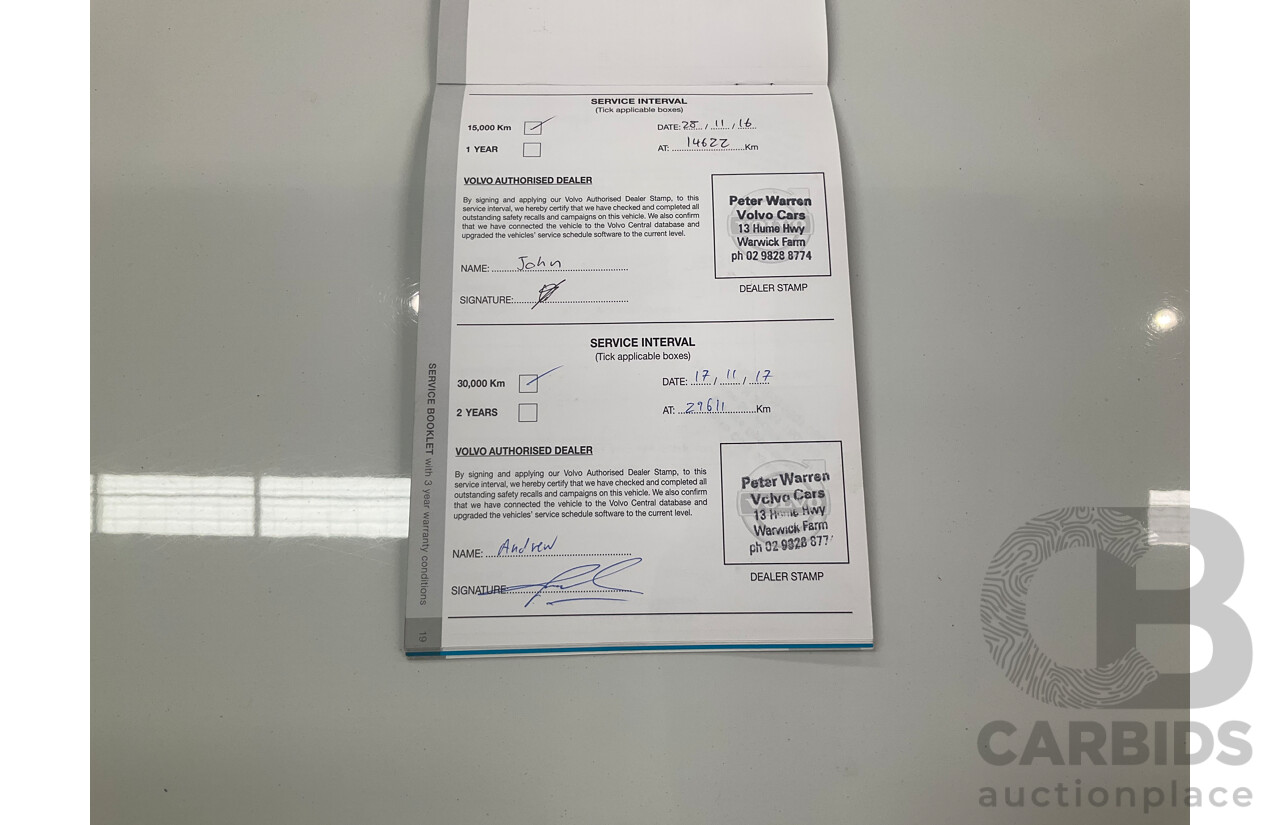 01/2016 Volvo XC90 D5 2.0 Inscription (AWD) 256 MY16 4d Wagon Ice White Turbo Diesel 2.0L